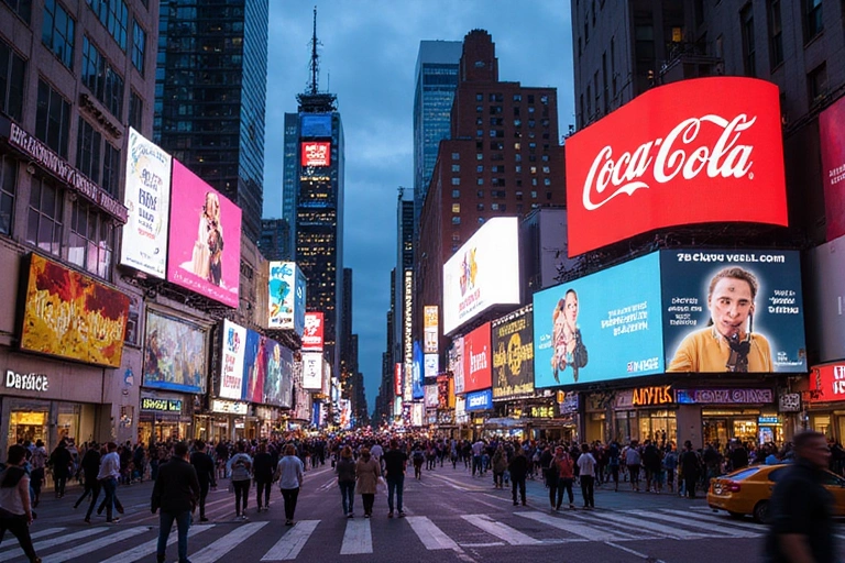 New York City skyline with Broadway buildings