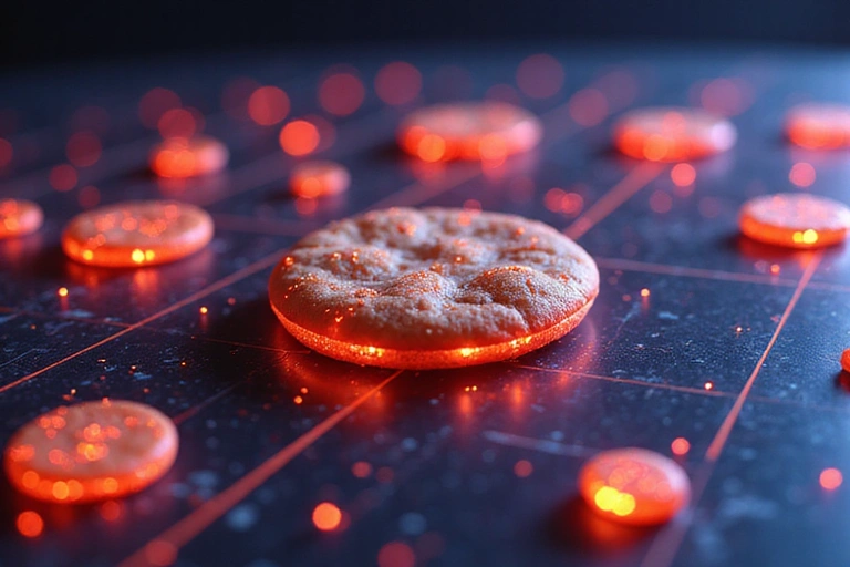 Internet cookies represented by small digital cookies with data symbols